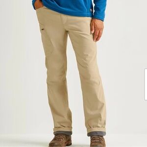 Eddie Bauer Rainier Fleece-Lined Cargo Pants NWOT Khaki Tan Mens Size 40 X 32